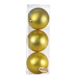 Шары новогодние 8 см Матовый золото (3 шт)