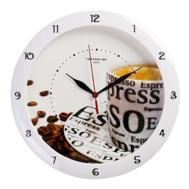 Часы настенные Тройка круг 29 см белые Espresso 11110143