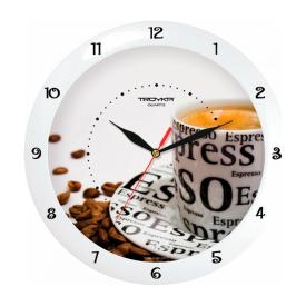 Часы настенные Тройка круг 29 см белые Espresso 11110143