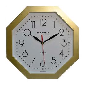 Часы настенные Тройка 8-угольные 29 см золото Классика 41471419