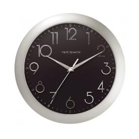 Часы настенные TROYKA  круг 29 см серые классика на черном фоне 11170182