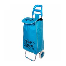 Тележка хозяйственная с сумкой до 30 кг 95x30x34 cм колеса 16 см синяя BF6007