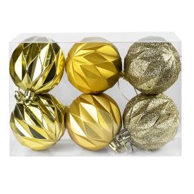 Набор шаров новогодних Фонарик 6 шт 6 см золото 257643