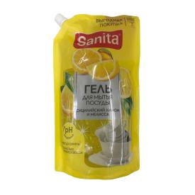 Средство для мытья посуды универсальное Sanita Сициллийский лимон и мелисса (дой-пак) 900 мл