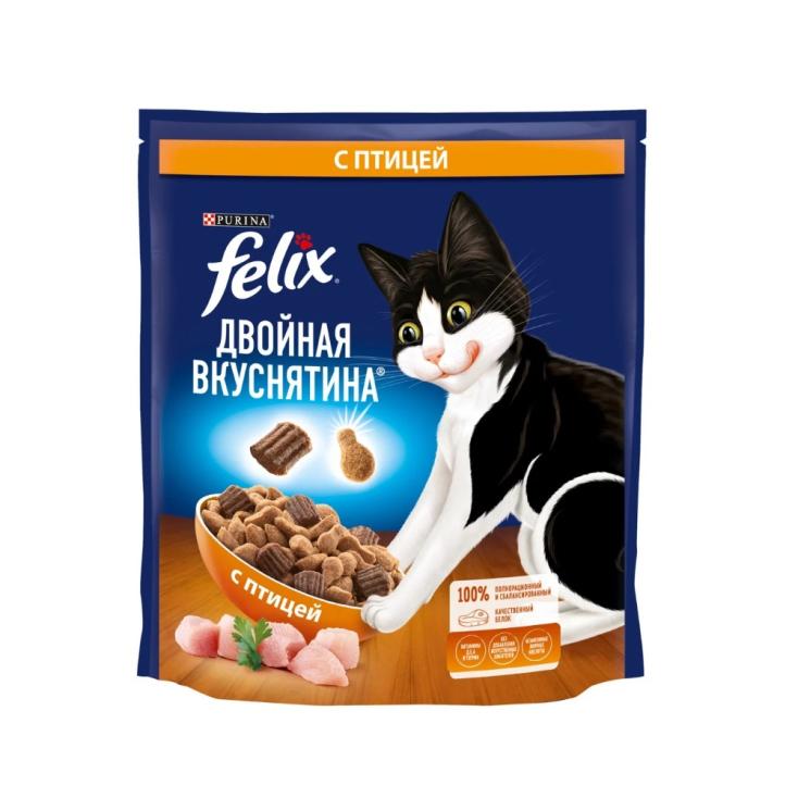 Корм для кошек сухой Felix Двойная вкуснятина Птица 600 г