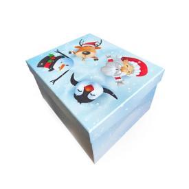 Коробка подарочная Снежный вальс 230х190х130 мм прямоугольник голубой