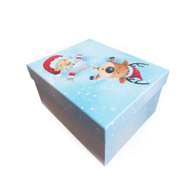 Коробка подарочная Снежный вальс 210х170х110 мм прямоугольник голубой