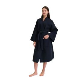 Халат-кимоно вафельный размер XL черный
