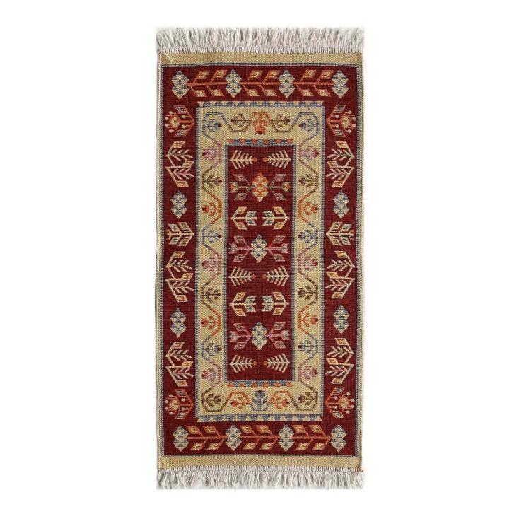 Коврик из хлопка Kilim Usak UK1871 60x120 см коричневый-бежевый