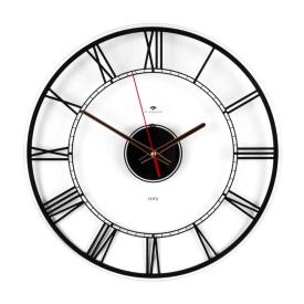 Часы настенные прозрачные d39 см открытая стрелка Римские цифры коричневые 4041-001B