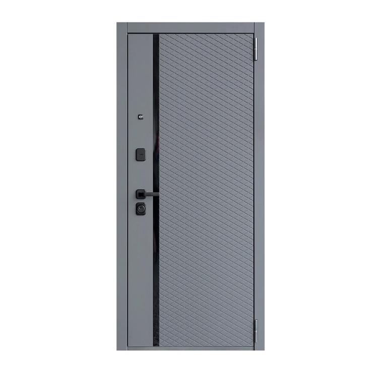 Дверь металл ДК 80 Софт графит Белый снег 860х2050 мм R