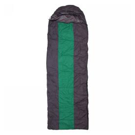 Спальный мешок Одеяло с капюшоном 210х70 см 1400 гр серо-зелёный +0С