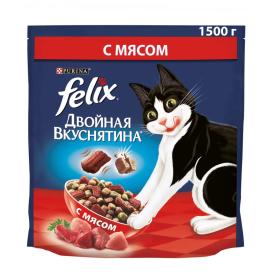 Корм сухой для кошек Феликс Двойная Вкуснятина 1,3 кг мясо