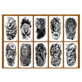 Татуировка-наклейка Животные ч/б цвет микс 1 11,4х21 см арт.ТА-1758