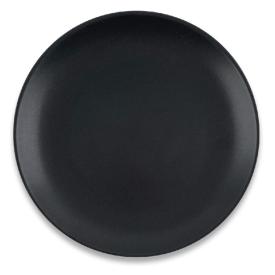 Тарелка плоская круглая d20 см черная матовая