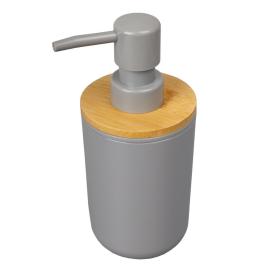 Дозатор для жидкого мыла Gray серый бамбук пластик