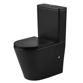 Унитаз-компакт Azario Vetro 2-ур черный матовый безободковый универсальный выпуск сиденье дюропласт микролифт