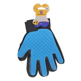Расческа-перчатка для собак и кошек Лапки и Царапки голубая
