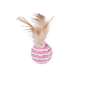 Игрушка-шарик для кошек Игрулик перышко розовое