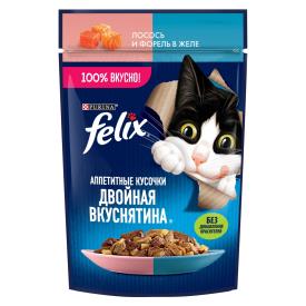 Корм для кошек влажный Felix Двойная вкуснятина Лосось форель 75 г