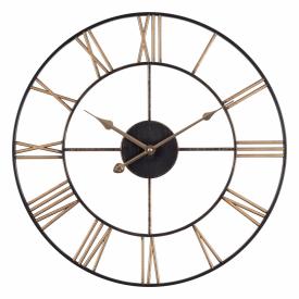 Часы настенные Рубин Классика d45,5 см открытая стрелка корпус черный с бронзой 4848-001