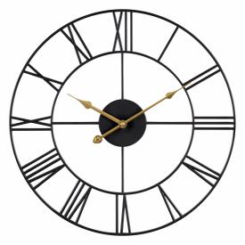 Часы настенные Рубин Классика d47,5 см открытая стрелка корпус черный 4848-004