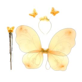 Набор карнавальный Фея Бабочка (крылья, ободок, палочка) желтый