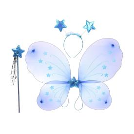 Набор карнавальный Фея Звездочка (крылья, ободок, палочка) голубой
