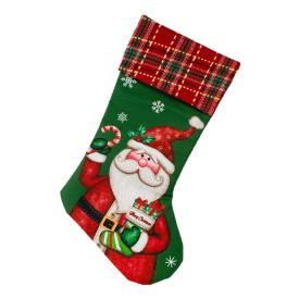 Носок ноогодний Дед Мороз с подарками 19х34 см