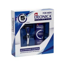 Подарочный набор Deonica for men пена для бритья 240 мл + бритв. станок 5 лезв Х5