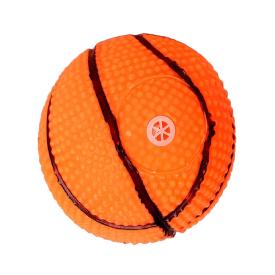 Игрушка-мячик для собак средних и крупных пород Беги Лови оранжевая с пищалкой d7 см