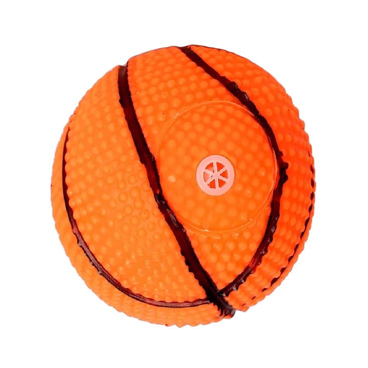 Игрушка-мячик для собак средних и крупных пород Беги Лови оранжевая с пищалкой d7 см