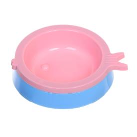 Миска пластиковая для животных Рыба моей мечты 15х4 см цвет розово-голубая