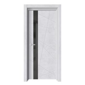 Полотно дверное Торонто-1 бетон снежный стекло лакобель черная 2000х900х38 мм