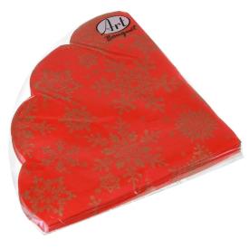 Салфетки бумажные Золотые снежинки на красном 32х32 см 3 сл 12 шт Art Bouquet Rondo