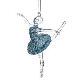 Украшение новогоднее Балерина голубая L8,5 W6,5 H13 см
