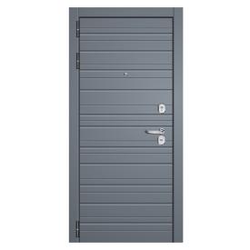 Дверь металл Ива ФЛ 12 Бакир софт графит муар черный 870х2050 мм L