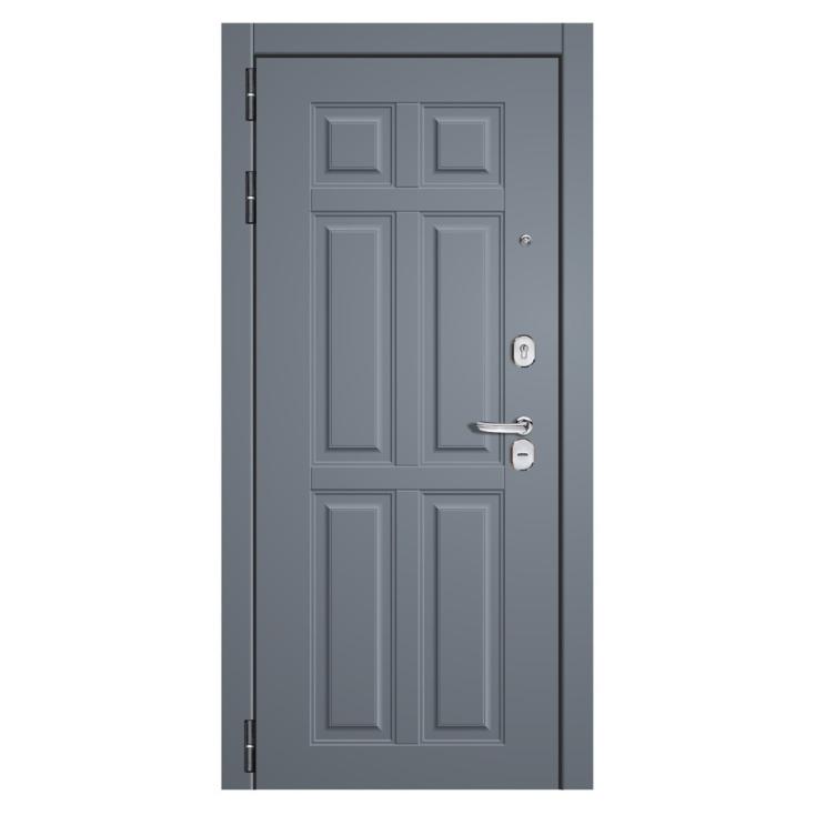 Дверь металл Рубин ФЛ 12 Неймар софт бел/ФЛ 10 софт графит муар черный 870х2050 мм L