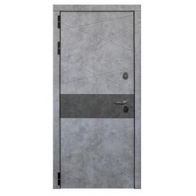 Дверь метал Дакар термо черный муар бетон лофт вставка графит софт белый 860х2050 мм L