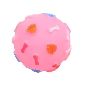 Игрушка-мячик для собак средних и мелких пород Беги лови розовая с пищалкой d7 см