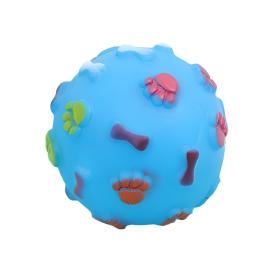 Игрушка-мячик для собак средних и мелких пород Беги лови голубая с пищалкой d7 см