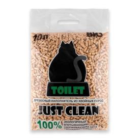 Наполнитель для кошачьего туалета древесный Just Clean 10 л
