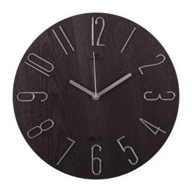 Часы настенные Рубин Классика d30 см корпус коричневый/серебро 3010-004