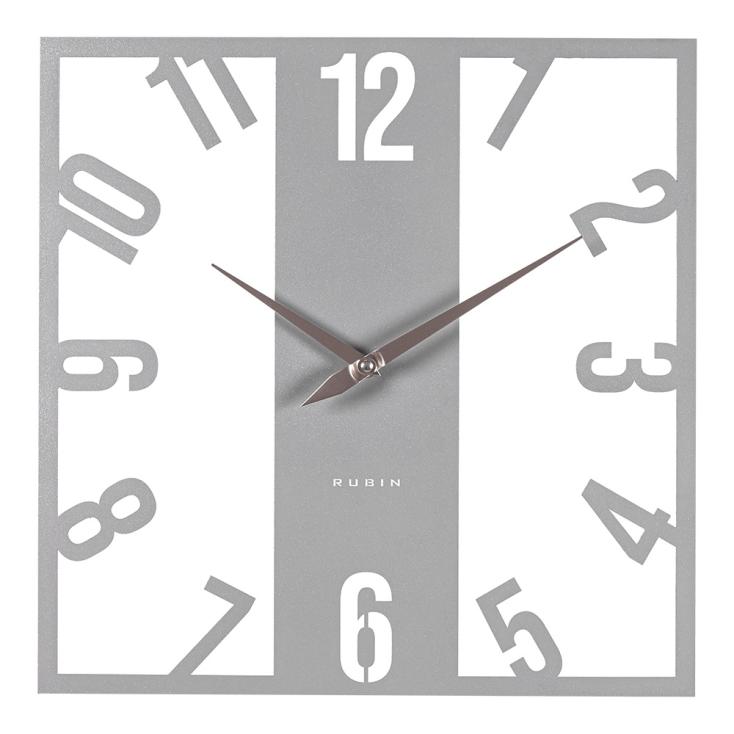 Часы настенные Рубин Классика металл 40х40 см открытая стрелка серебро 4039-003