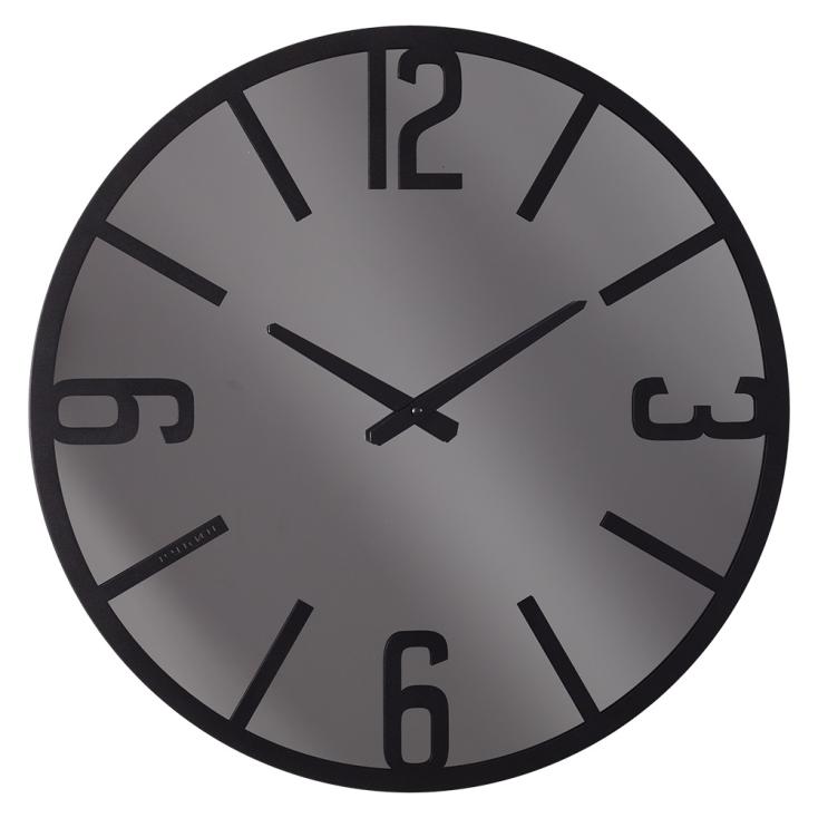 Часы настенные Рубин Классика металл d50 см открытая стрелка черный/зеркало 5007-001