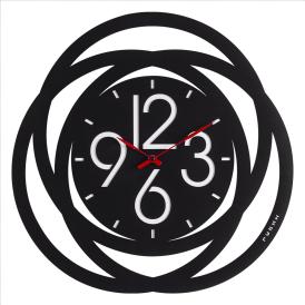 Часы настенные Рубин Цифры металл d50 см открытая стрелка черный/белый 5010-001