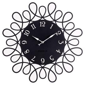 Часы настенные Рубин Фантазия металл d50 см открытая стрелка черный 5024-001