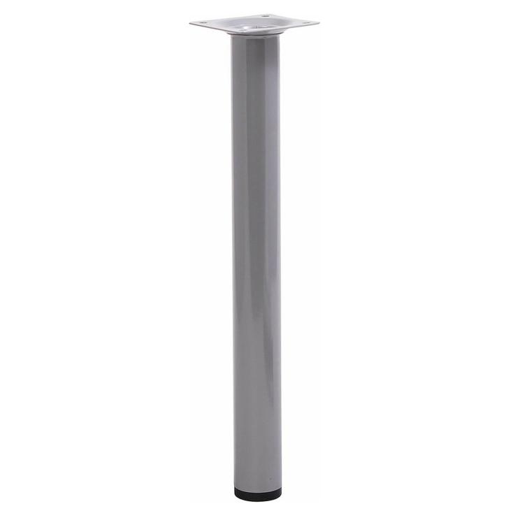 Ножка для стола круглая серебро 30х300 мм