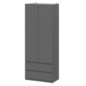 Шкаф двухдверный Денвер с ящиками 801х2052х462 мм Графит серый