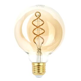 Лампа светодиодная филамент ЭРА F-LED G95-7Вт-824-E27 2700K шар spiral gold